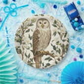 Prachtige Oeral Uil en Magnolia bloesems Papieren Bordje (Feest)