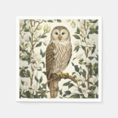 Prachtige Oeral Uil en Magnolia bloesems Servet (Voorkant)
