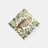 Prachtige Oeral Uil en Magnolia bloesems Servet (Hoek)