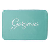 Prachtige of uw boodschap, wit script, licht Blauw Badmat (Voorkant)
