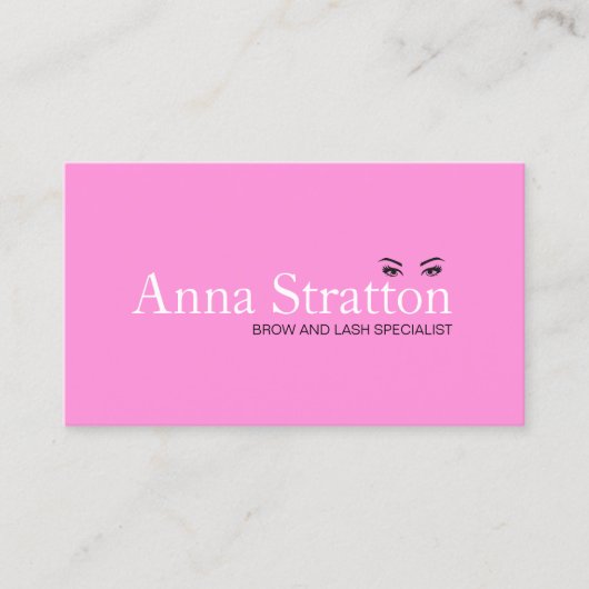 Prachtige ogen Roze as en Brows Visitekaartje (Voorkant)