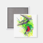 Prachtige olietanagers schilderen magneet (Voorkant / Achterkant)