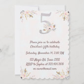 Prachtige olifant Boho Floral vijfde verjaardag Kaart (Achterkant)