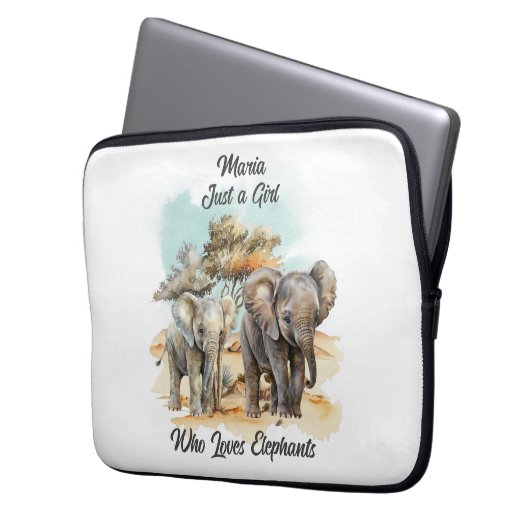 Prachtige olifant laptop sleeve (Voorkant Links)