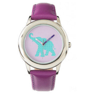 Prachtige olifant paars horloge
