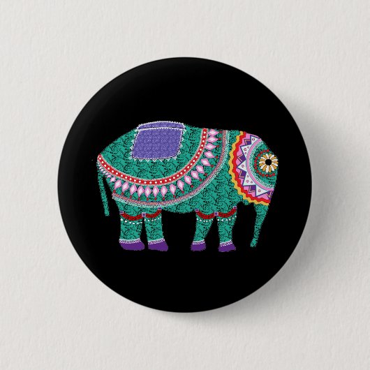 Prachtige  olifant ronde button 5,7 cm (Voorkant)