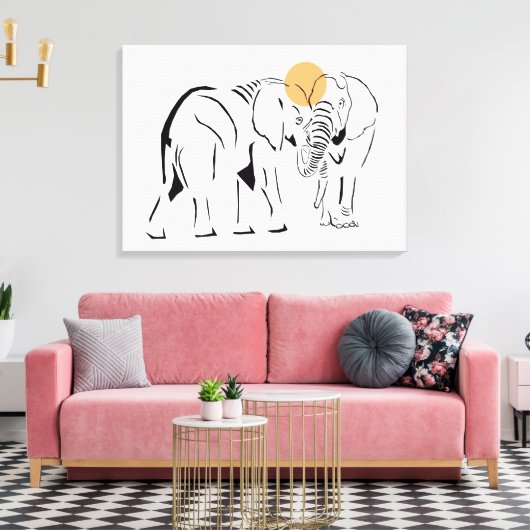Prachtige olifant Wrapped Canvas Art (Insitu (Woonkamer))