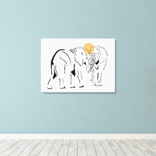 Prachtige olifant Wrapped Canvas Art (Insitu (Houten vloer))