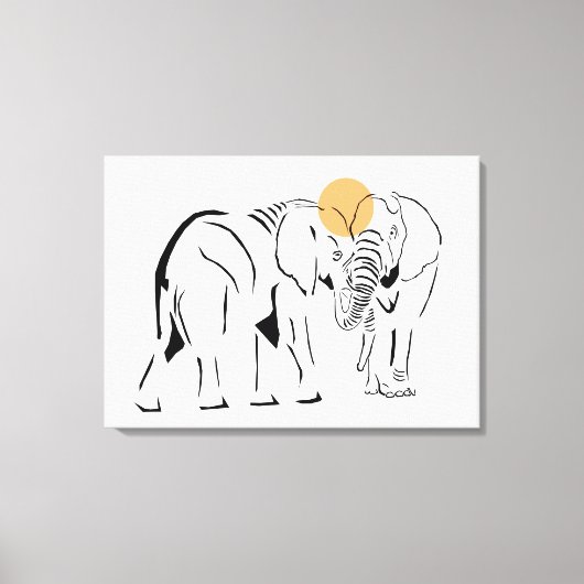 Prachtige olifant Wrapped Canvas Art Afdruk (Voorkant)