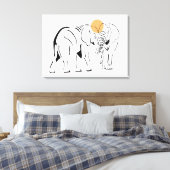 Prachtige olifant Wrapped Canvas Art Afdruk (Insitu (Slaapkamer))