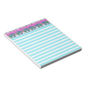 Prachtige  olifanten Aqua Stripes Notitieblok (Schuin)