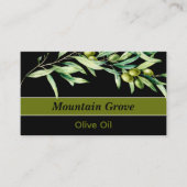 Prachtige olijftak met zwarte achtergrond visitekaartje (Voorkant)