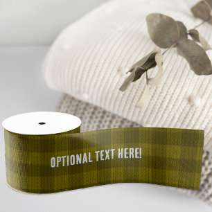 Prachtige Olive Green Pset - Jouw naam / Greeting Grosgrain Lint