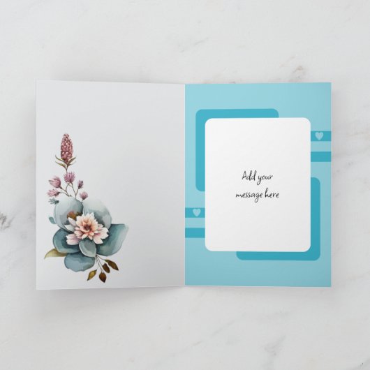 Prachtige oma bloemenblauw verjaardag kaart (Binnen)