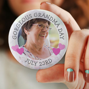 Prachtige oma dag juli 23 gepersonaliseerde Button
