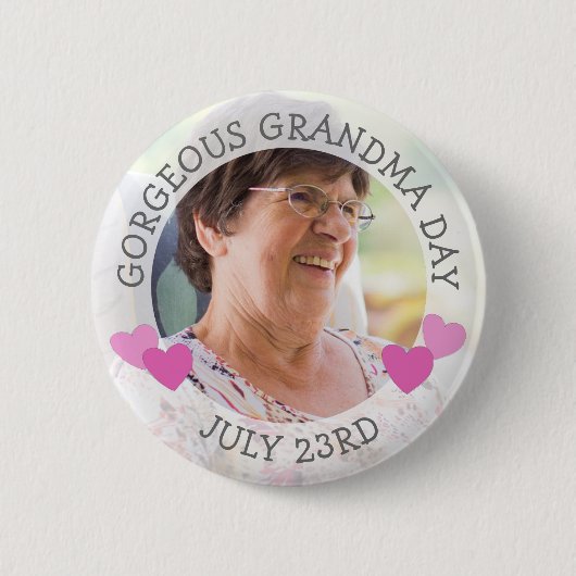 Prachtige oma dag juli 23 gepersonaliseerde Button (Voorkant)