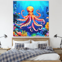 Prachtige onderwater octopus kunst