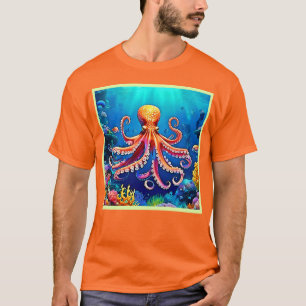 Prachtige onderwater octopus kunst t-shirt