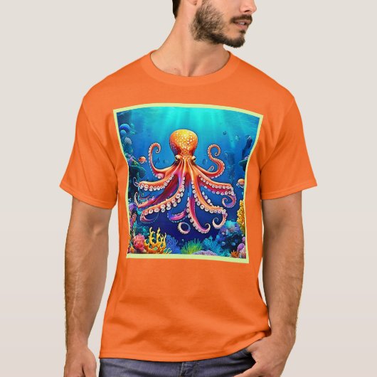 Prachtige onderwater octopus kunst t-shirt (Voorkant)