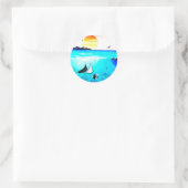 Prachtige onderwaterschilderingen ronde sticker (Tas)