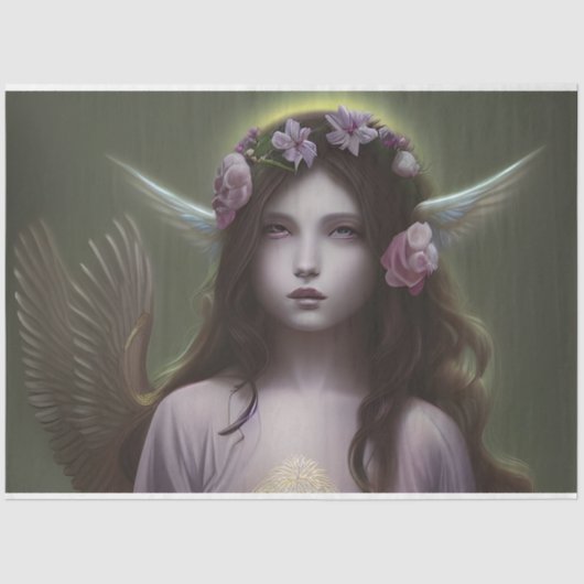 Prachtige  ontkoppeling van Floral Angel Tissuepapier (Voorkant)