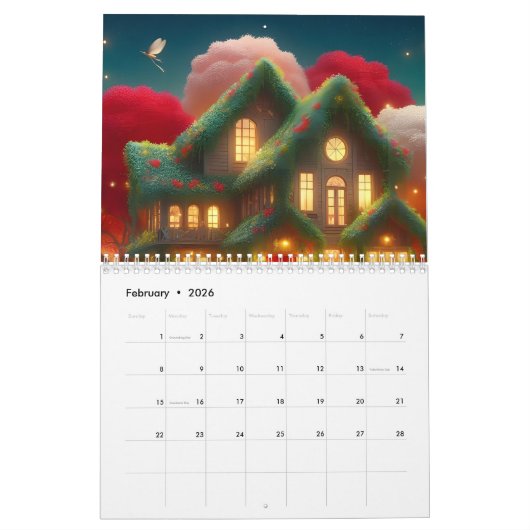 Prachtige ontwerpkalender kalender (Feb 2026)