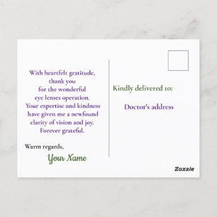 Prachtige ooglenzenoperatie briefkaart