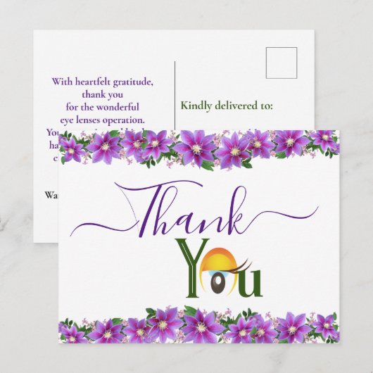 Prachtige ooglenzenoperatie briefkaart (Voorkant / Achterkant)