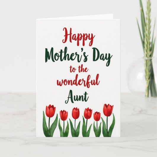Prachtige Oom Tulp Moeder Kaart (Voorkant)