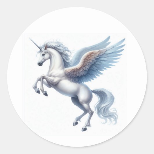 Prachtige opfokken van witte Pegasus Sticker Sheet (Voorkant)