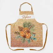 Prachtige Oranje dunne ruggengraat met kerst Schort (Voorkant)