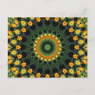 Prachtige Oranje en gele Lantana Kaleidoscoop 1 Briefkaart