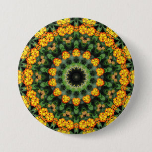 Prachtige Oranje en gele Lantana Kaleidoscoop 2 Ronde Button 7,6 Cm