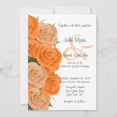 Prachtige Oranje Floral Roos Flower Wedding Kaart (Voorkant)