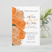 Prachtige Oranje Floral Roos Flower Wedding Kaart (Staand voorkant)