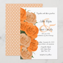 Prachtige Oranje Floral Roos Flower Wedding Kaart