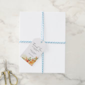 Prachtige Oranje Floral Wedding Cadeaulabel (Met Touw)