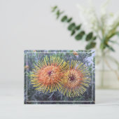 Prachtige Oranje & Gele Proteas Floral Briefkaart (Staand voorkant)