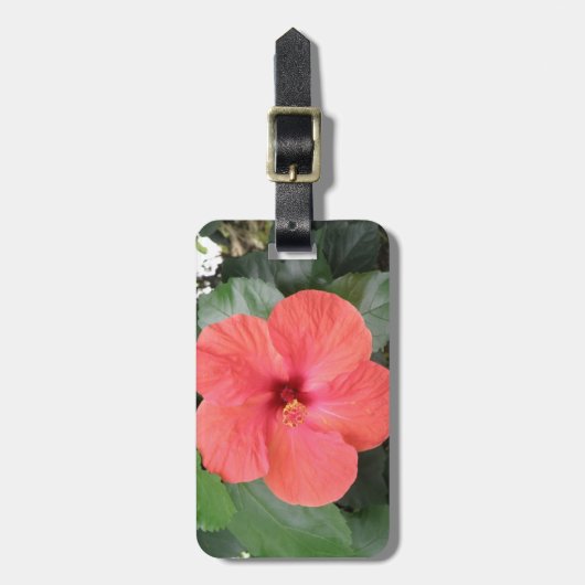 Prachtige Oranje Hibiscus Flower Custom Luggable Bagagelabel (Voorkant verticaal)