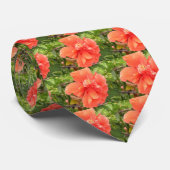 Prachtige Oranje Hibiscus Flower Stropdas (Opgerold)