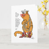 Prachtige Oranje Kat Glamour Puss Kaart (Gele Bloem)