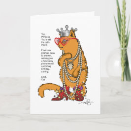 Prachtige oranje kat Glamour Puss Kaart