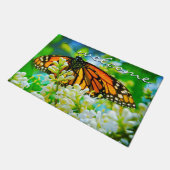 Prachtige Oranje Monarch Butterfly Foto Welkom Deurmat (Schuin)