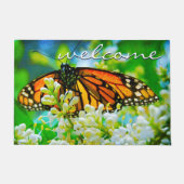 Prachtige Oranje Monarch Butterfly Foto Welkom Deurmat (Voorkant)