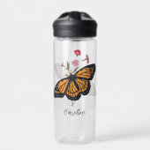 Prachtige Oranje monarchvlinder Victoriaans kunst Waterfles (Voorkant)