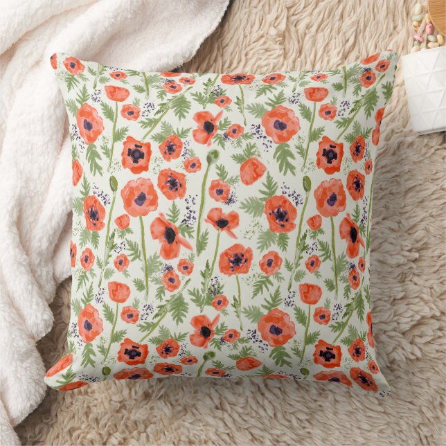 Prachtige Oranje papaver Kussen (Deken)