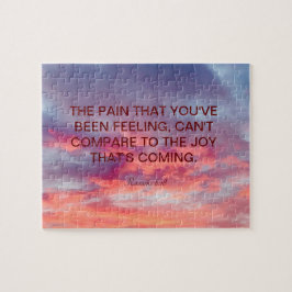 Prachtige Oranje rode en rode zonsondergang Bijbel Legpuzzel