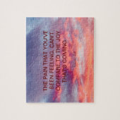 Prachtige Oranje rode en rode zonsondergang Bijbel Legpuzzel (Verticaal)