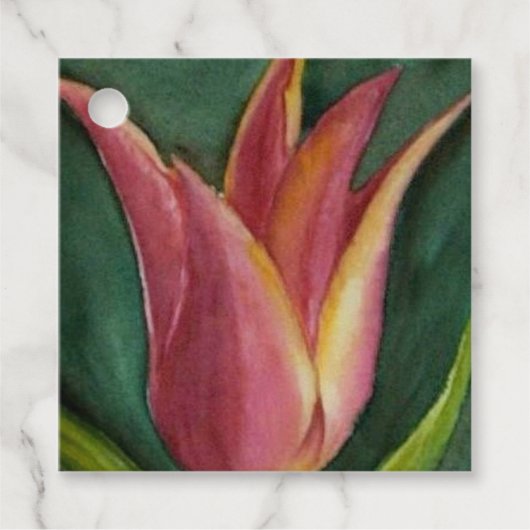 Prachtige Oranje Rode Tulp Bedankjes Labels (Voorkant)