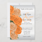Prachtige Oranje Roos Vloerbruiloft-uitnodigingen Kaart (Voorkant)